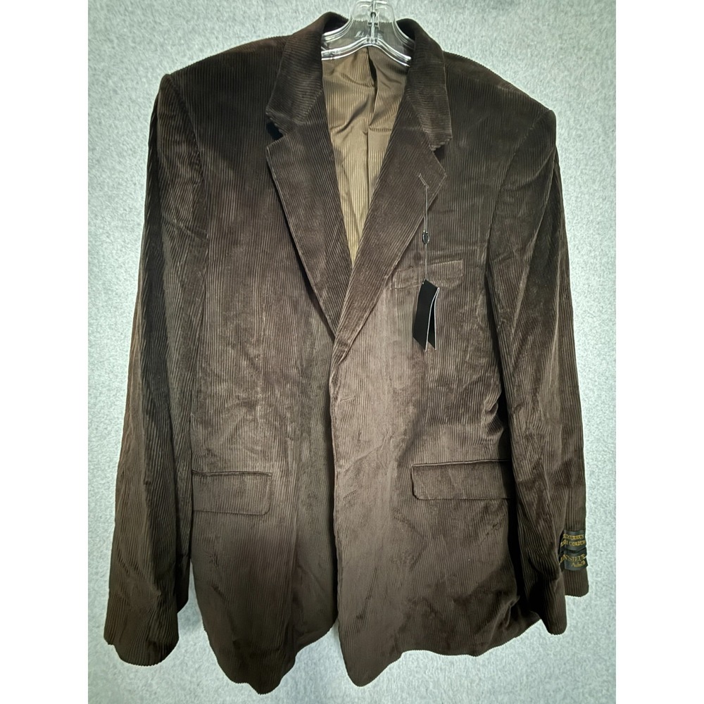 Monsieur Adolfo Sport Coat Men's 48L Brown Corduroy‎ Blazer Jacket Casual NWT